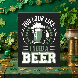 Funny St Patrick Days Beer Humor Holiday Card
