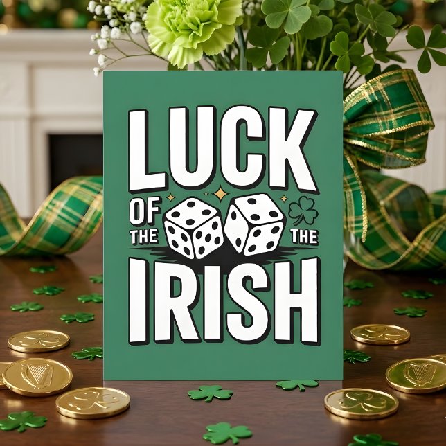 Funny St Patrick Days Lucky Dice Holiday Card (Creator Uploaded)