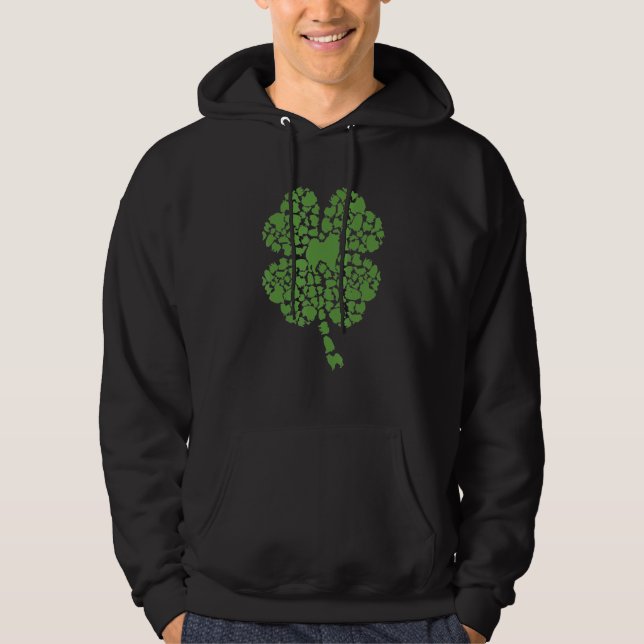 Funny St Patrick S Day Dog American Eskimo Shamroc Hoodie (Front)