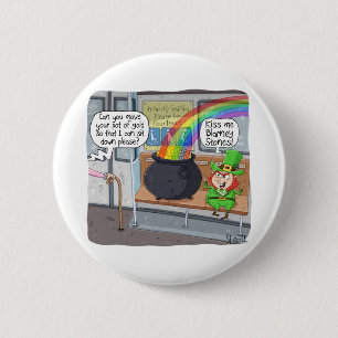 Funny St. Patrick’s Day Gift or Card - Leprechaun 6 Cm Round Badge