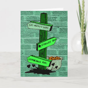 Funny St. Patrick’s Day Sign Post  Card