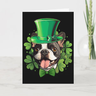 Funny St Patricks Boston Terrier  Card