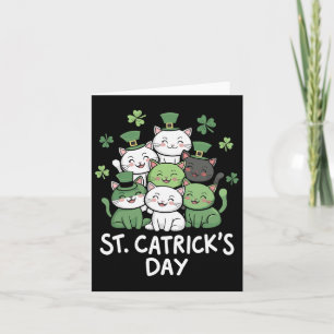 Funny St Patricks Catricks Day Cats St Patricks Da Card
