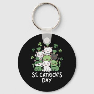 Funny St Patricks Catricks Day Cats St Patricks Da Key Ring