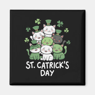 Funny St Patricks Catricks Day Cats St Patricks Da Magnet