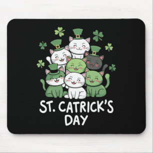 Funny St Patricks Catricks Day Cats St Patricks Da Mouse Pad