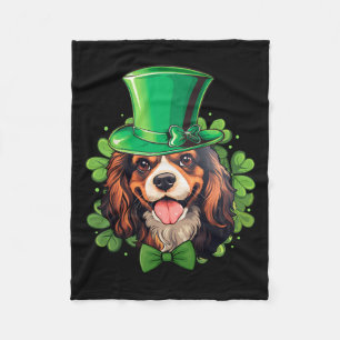Funny St Patricks Cavalier King Charles Spaniel Fleece Blanket