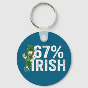 Funny st patricks day 67% irish for men women boys key ring