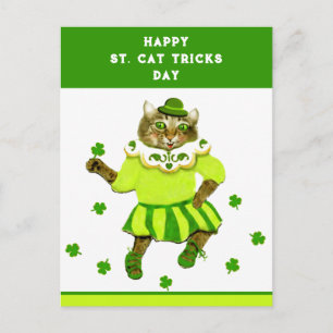 Funny St. Patrick's Day Cat Postcard