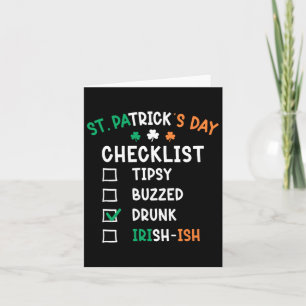Funny St Patricks Day Checklist 2 Card