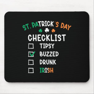 Funny St Patricks Day Checklist 3 Mouse Pad