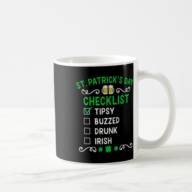 Funny St Patricks Day Checklist  Coffee Mug (Right)