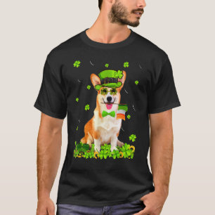 Funny St Patricks Day Corgi Dog Cute Shamrock T-Shirt