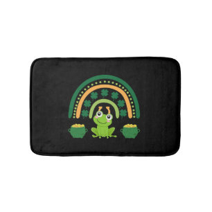 Funny St Patricks Day Cute Frog Bath Mat