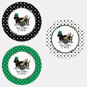 Funny St. Patrick's Day Dachshund (black & tan)