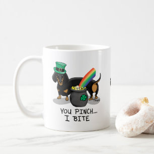 Funny St. Patrick's Day Dachshund (black & tan) Coffee Mug