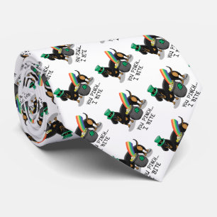 Funny St. Patrick's Day Dachshund (black & tan) Tie