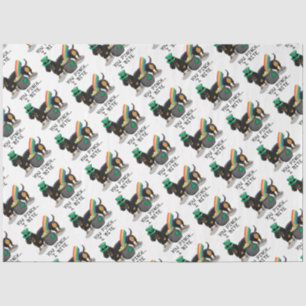 Funny St. Patrick's Day Dachshund (black & tan) Tissue Paper