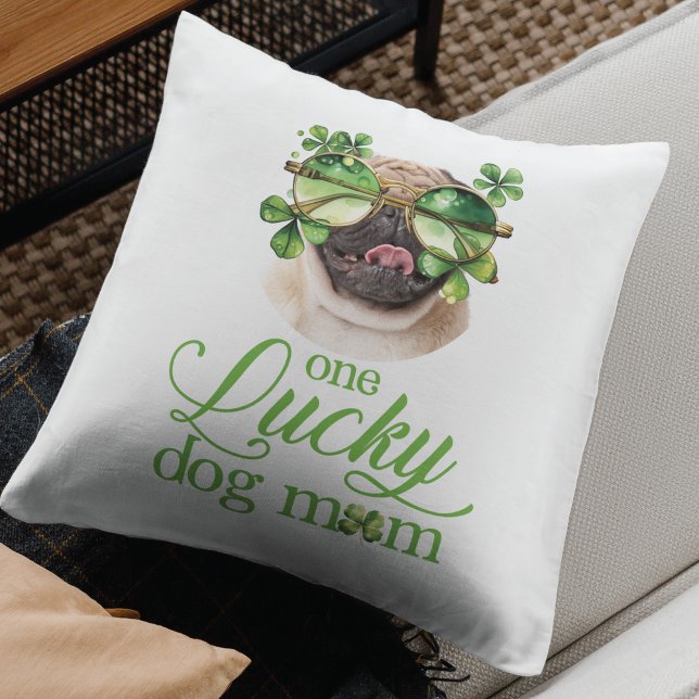 Funny St Patrick's Day Dog Mum Custom Photo  Cushion (Creator Uploaded)
