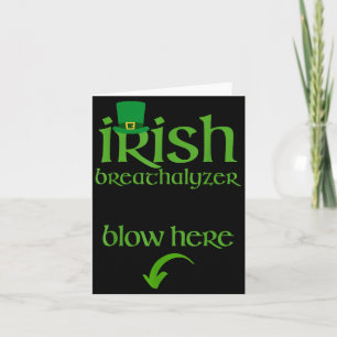 Funny St Patricks Day Drinking Irish Breathalyzer Card