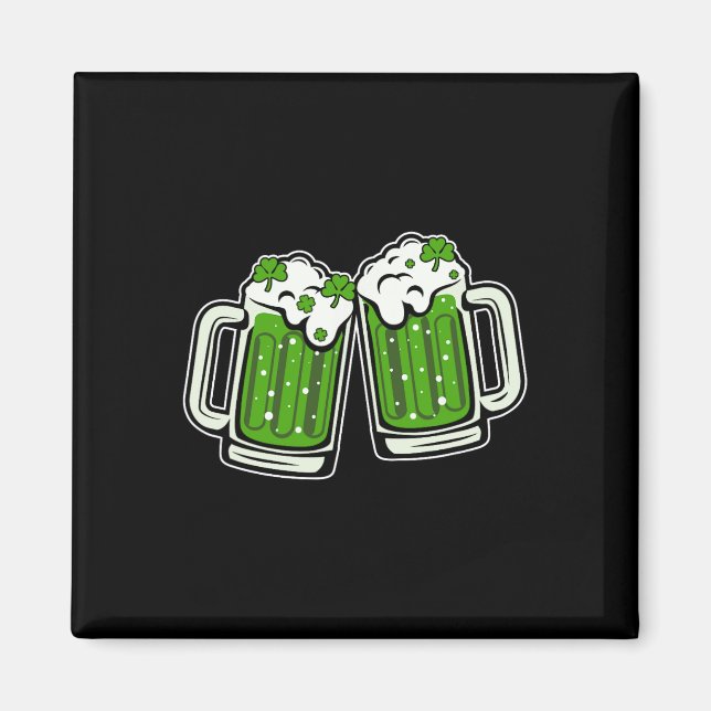 Funny St Patricks Day Drinking Irish Shamrock Gree Magnet (Front)