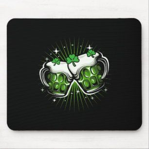 Funny St Patricks Day Drinking Irish Shamrock Gree Mouse Pad