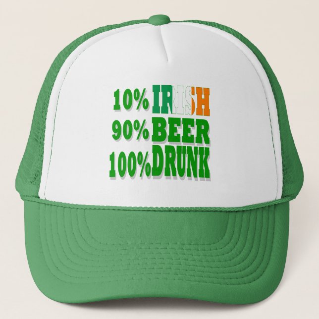 Funny  St Patrick's day drinking Trucker Hat (Front)