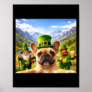 Funny st patricks day french bulldog selfie with poster