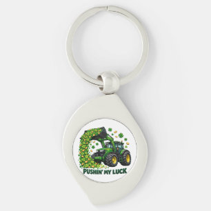 Funny St. Patrick's Day funny Tractor Key Ring