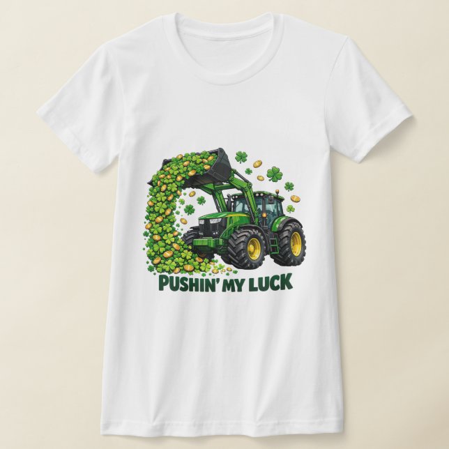 Funny St. Patrick's Day funny Tractor T-Shirt (Laydown)