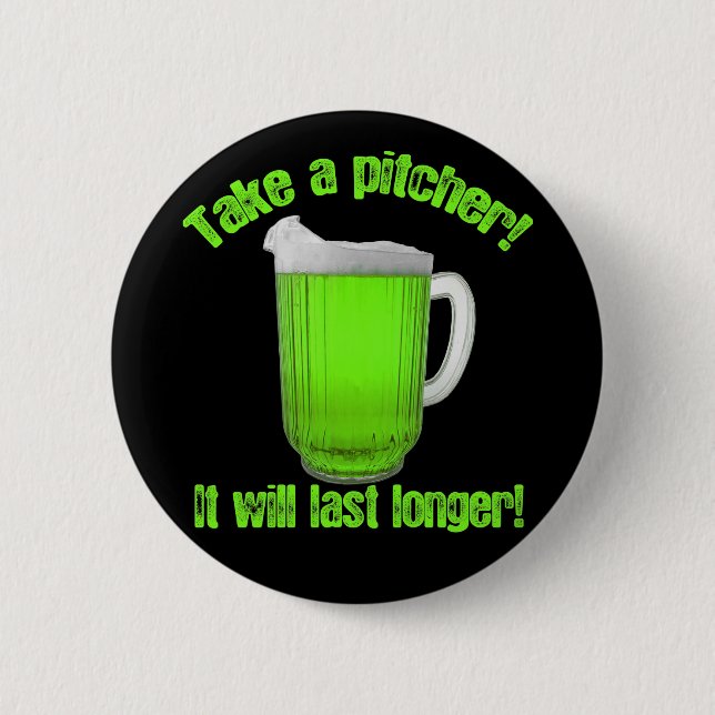 Funny St. Patrick's Day Green Beer 6 Cm Round Badge (Front)