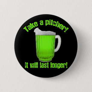 Funny St. Patrick's Day Green Beer 6 Cm Round Badge