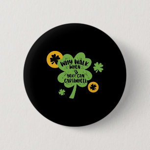 Funny St Patricks Day Gymnastics Gymnast For Girls 6 Cm Round Badge