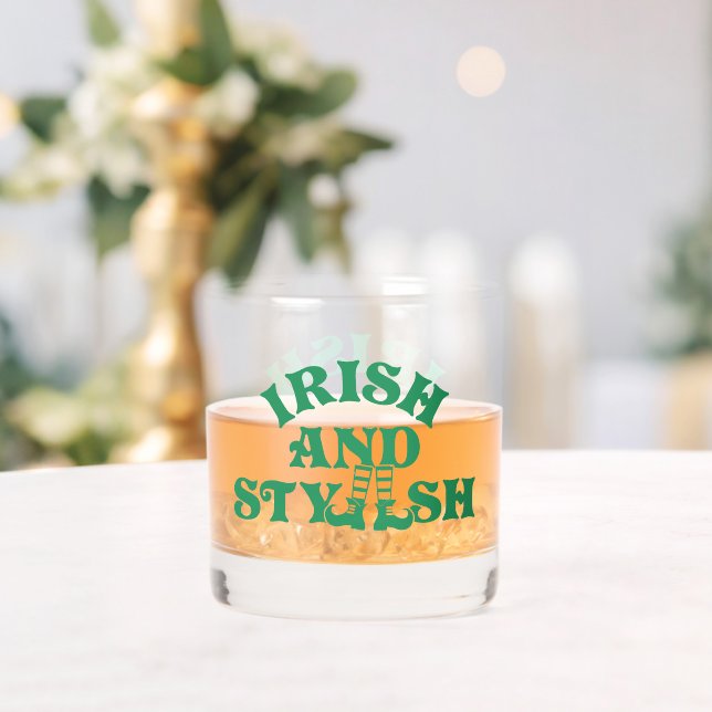 Funny St Patricks Day Irish And Stylish Group Whiskey Glass (Insitu (Wedding))