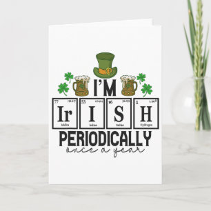 Funny St Patricks Day Irish Chemistry Periodic Ele Card