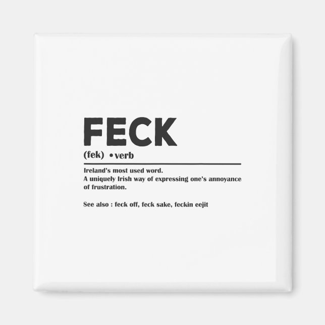 Funny St Patricks Day Irish Feck Definition For Wo Magnet (Front)