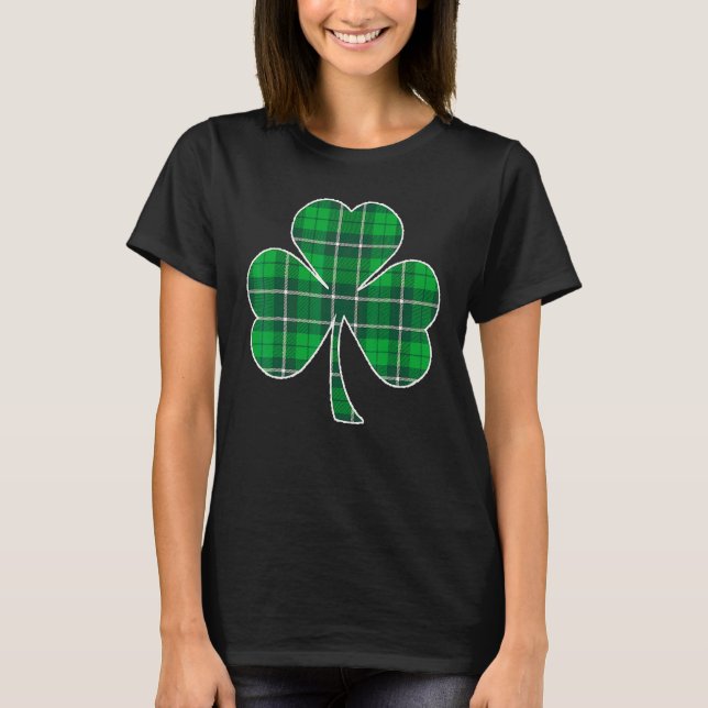 Funny St Patricks Day Irish Green Buffalo Plaid Sh T-Shirt (Front)