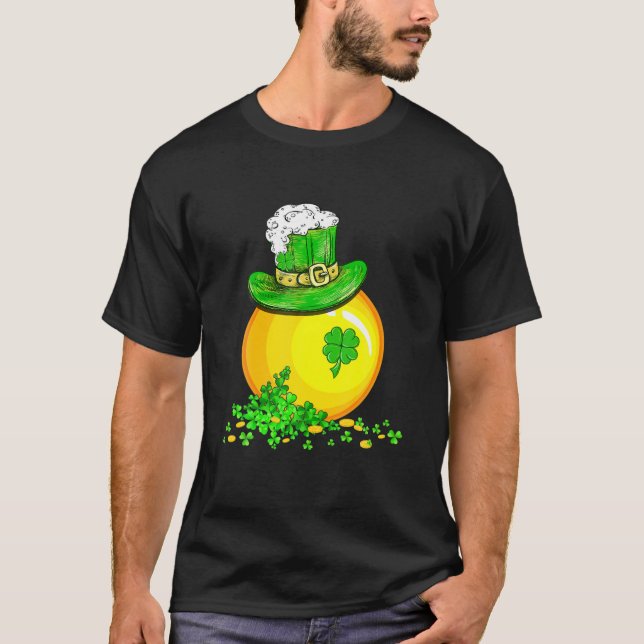 Funny St. Patricks Day Irish Lacrosse Shamrock Lov T-Shirt (Front)