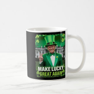 Funny St Patricks Day Irish Trump Leprechaun Leaf Coffee Mug