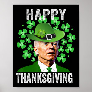 Funny St. Patricks Day Joe Biden Confused Happy Th Poster