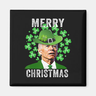 Funny St. Patricks Day Joe Biden Confused Merry Ch Magnet