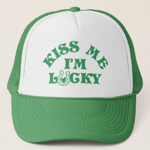 Funny St Patricks Day Kiss Me I'm Lucky Group Trucker Hat