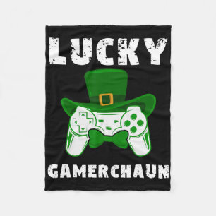 Funny St. Patrick's Day Lucky Gamer Video Game Gam Fleece Blanket