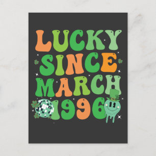 Funny St Patrick's Day Lucky Since March 1996 Holiday Postcard