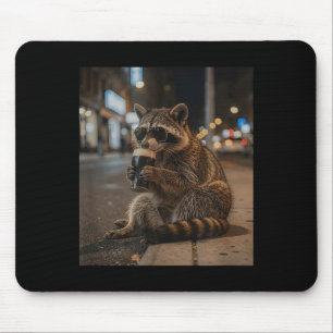 Funny st patricks day racoon drinking dark beer mouse pad