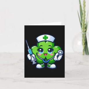 Funny St Patricks Day Shamrock Nurse Stethoscope S Card