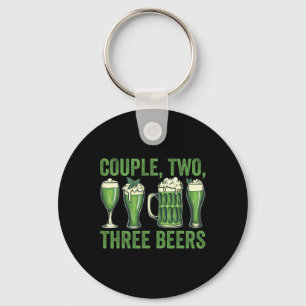 Funny St Patricks Day Shirt Couple Two Three Green Key Ring