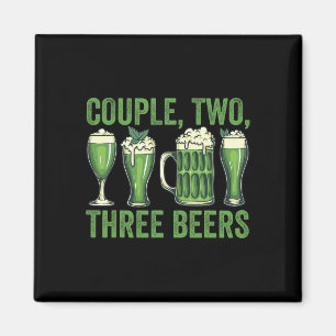 Funny St Patricks Day Shirt Couple Two Three Green Magnet