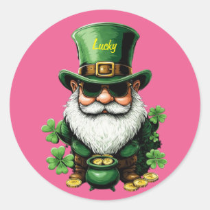 Funny St. Patrick's Day Sticker with Leprechaun