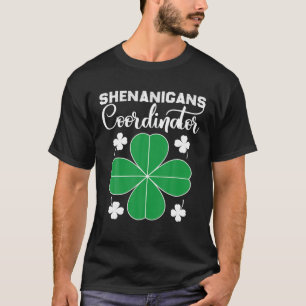 Funny St Patricks Day Teacher Women Shenanigans Co T-Shirt
